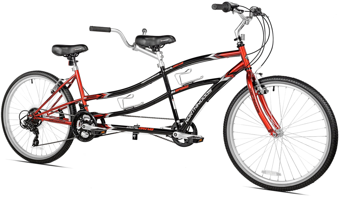 Northwoods 26in 21-Speed Dual Drive Tandem Adult Bike - Red/Black