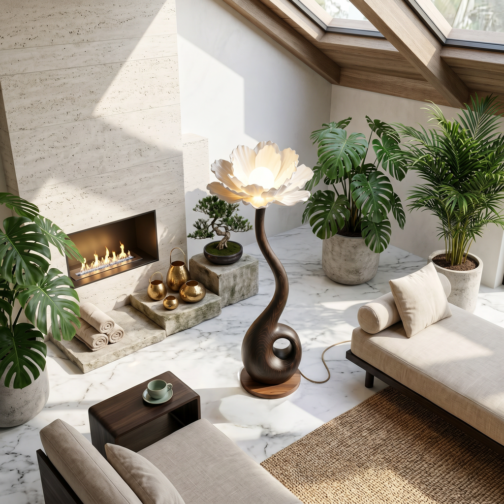 Artistic Floor Lamp With Nature Inspired Flower Design For Living Room - view 6