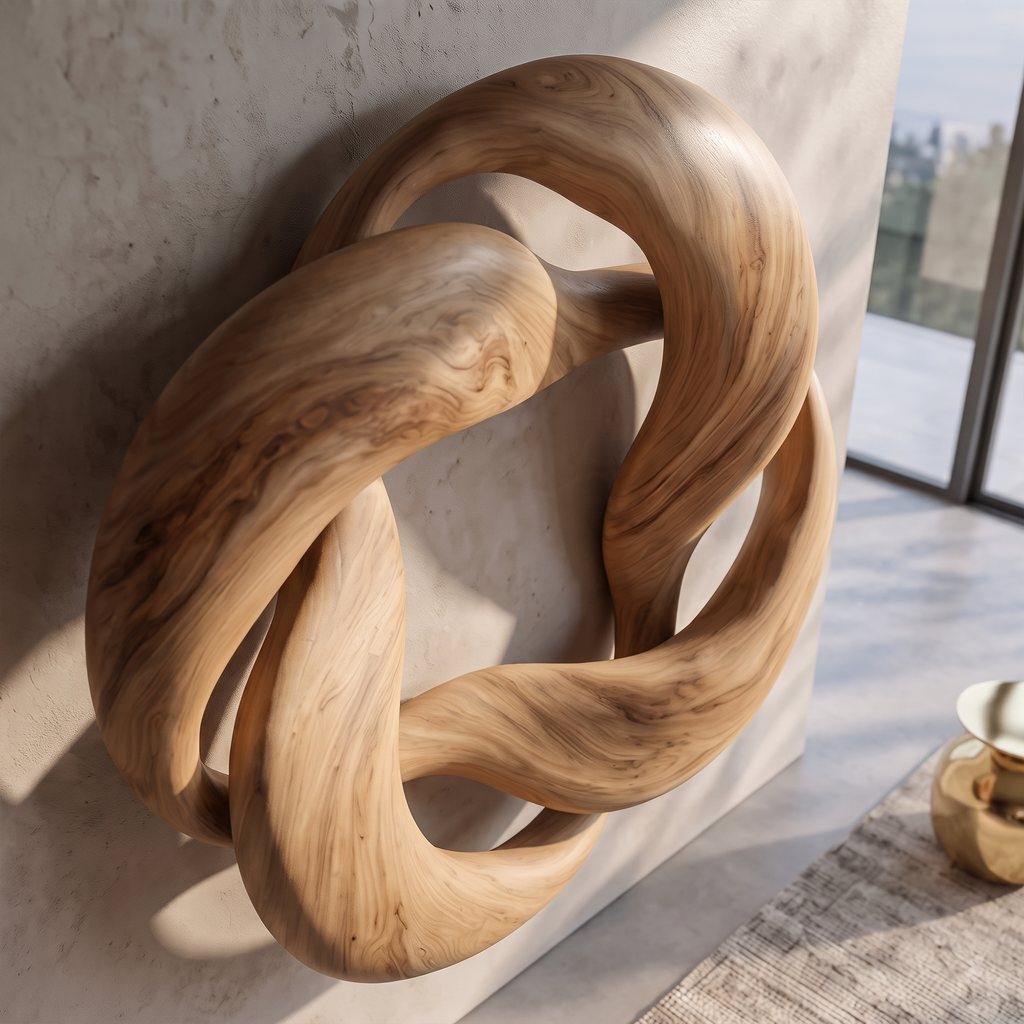 Abstract Circular Loop Wall Art For Living Room And Office - view 2