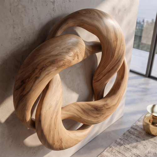 Abstract Circular Loop Wall Art For Living Room And Office - view 2