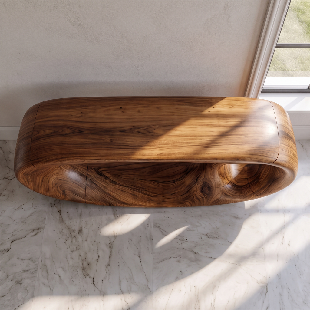 Console Table Organic Double Loop Design For Entryway