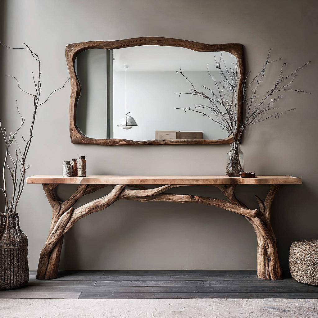 Decorative Wooden Floating Edge Console Table - view 2