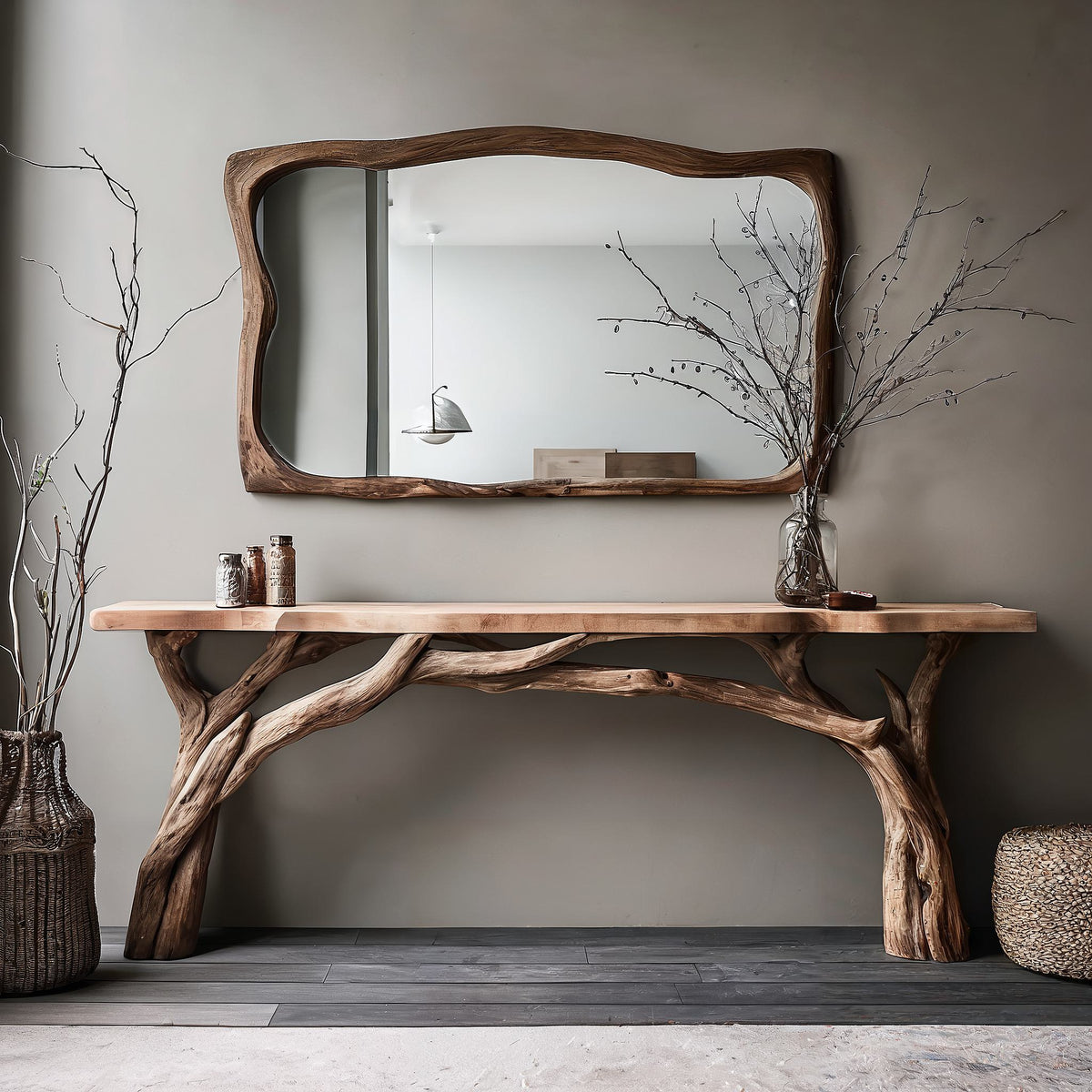Decorative Wooden Floating Edge Console Table - view 2