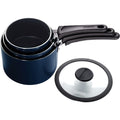 Tramontina 6-Piece Nonstick Aluminum Nesting Saucepan Set - Naval Blue