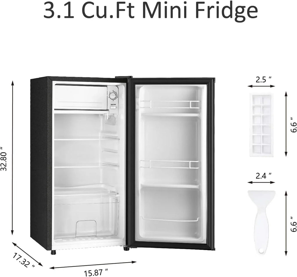 Kcpolre Mini Fridge With Freezer, 3.1 Cu.Ft, Pink - JINXIN85B