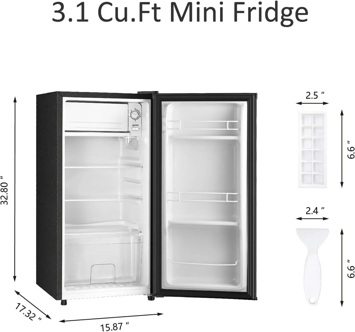 Kcpolre Mini Fridge With Freezer, 3.1 Cu.Ft, Pink - JINXIN85B