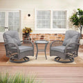 3-Piece Outdoor Swivel Rocker Patio Conversation Set - 360 Degree