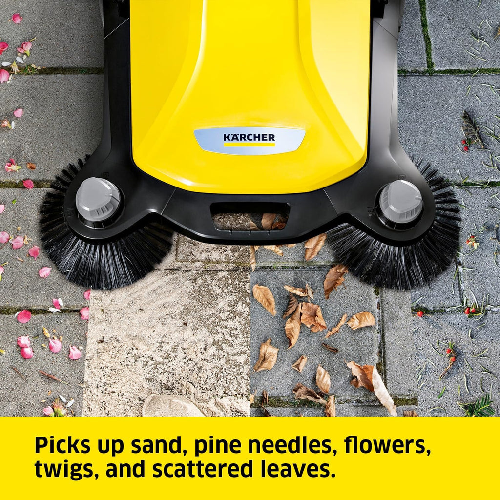 Karcher S 6 Twin Walk-Behind Push Sweeper, 10 Gallon Capacity, 33.9 in Sweeping Width - 1.766-461.0