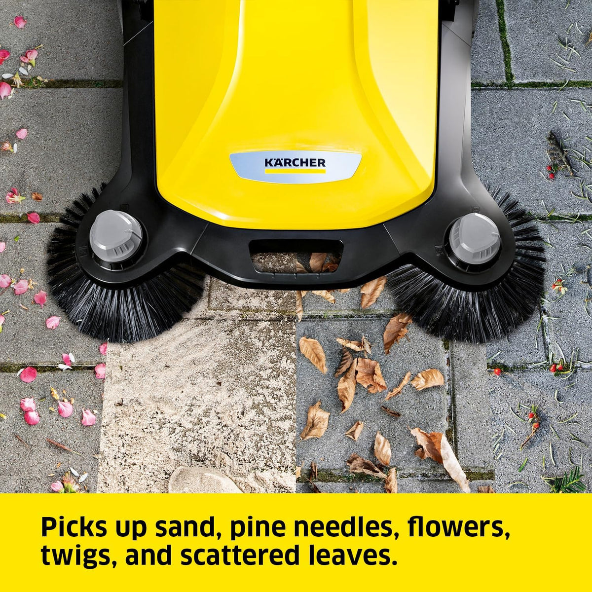 Karcher S 6 Twin Walk-Behind Push Sweeper, 10 Gallon Capacity, 33.9 in Sweeping Width - 1.766-461.0
