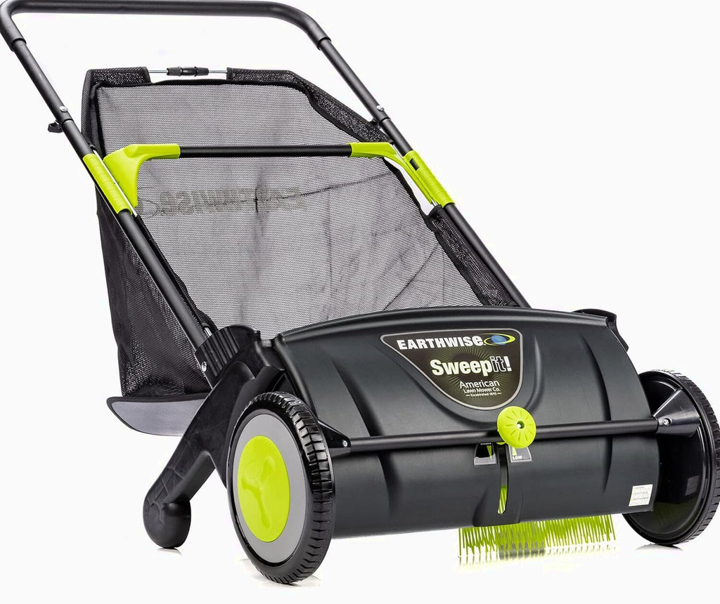 21-Inch Leaf And Grass Push Lawn Sweeper, Black