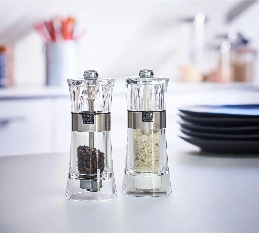 Salt And Pepper Grinding Set, 5.5-inch, Transparent Acrylic