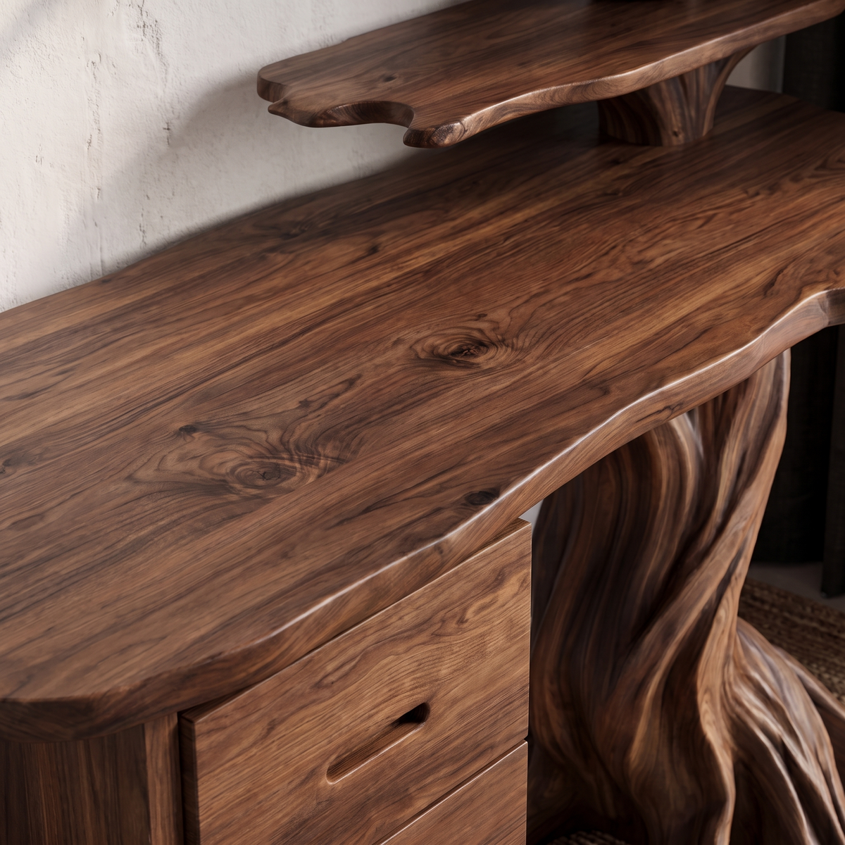 Contemporary Halloween Writing Desk With Haunted Tree Silhouette For Bedroom