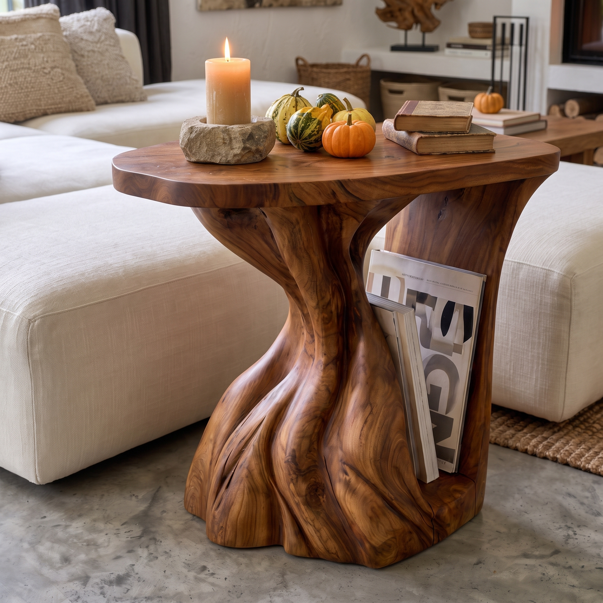 Contemporary Beside Table Halloween Inspired With Sculptural Base For Living Room - view 2
