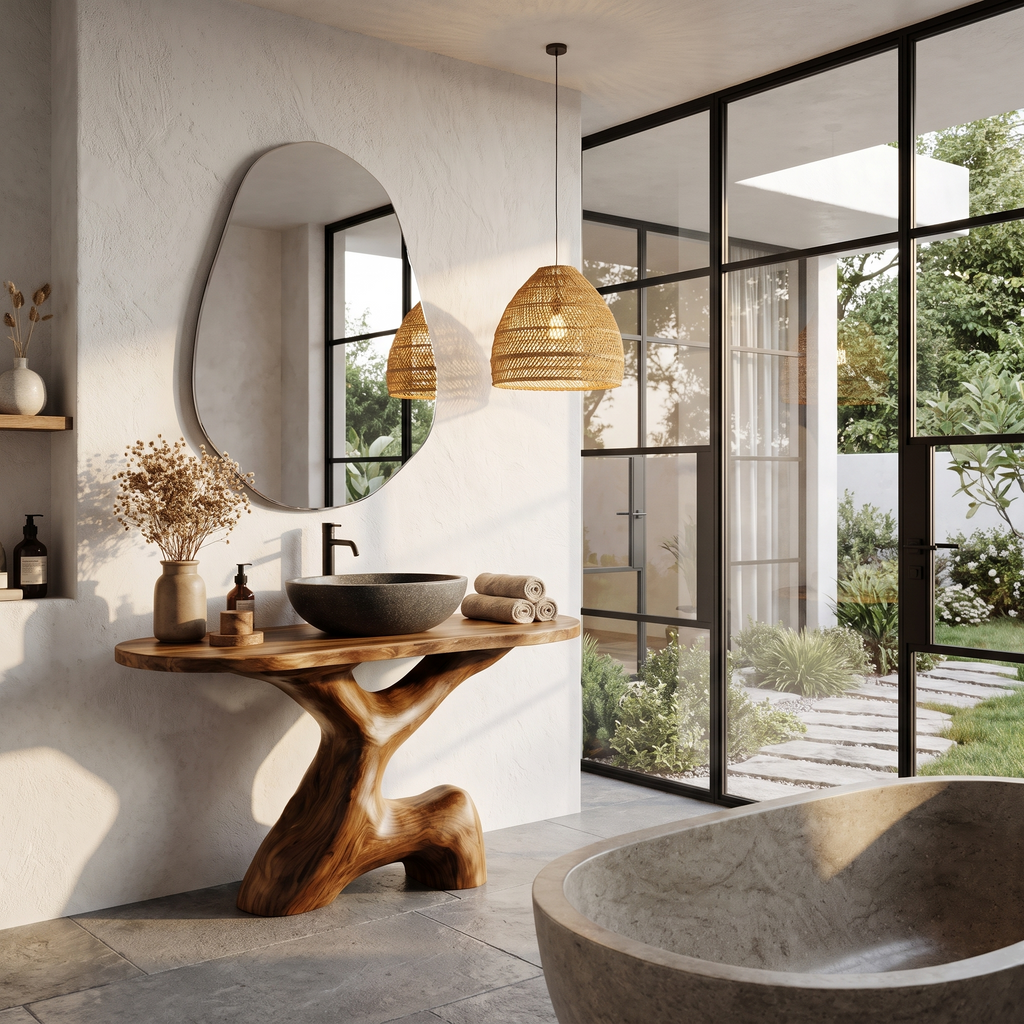 Contemporary Sculptural Bathroom Vanity Freestanding Sink Console - view 2
