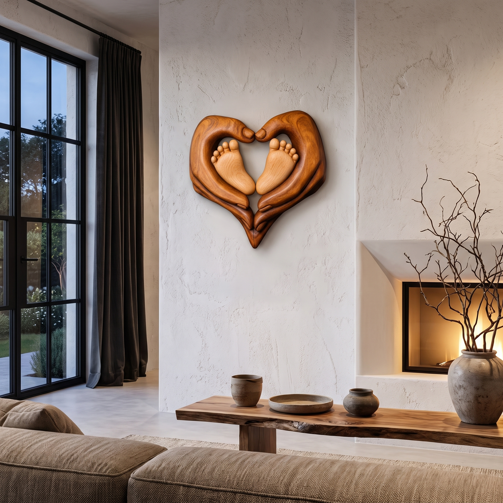 Contemporary Personalized Baby Wall Decor With Sculptural Baby Feet Design For Nursery