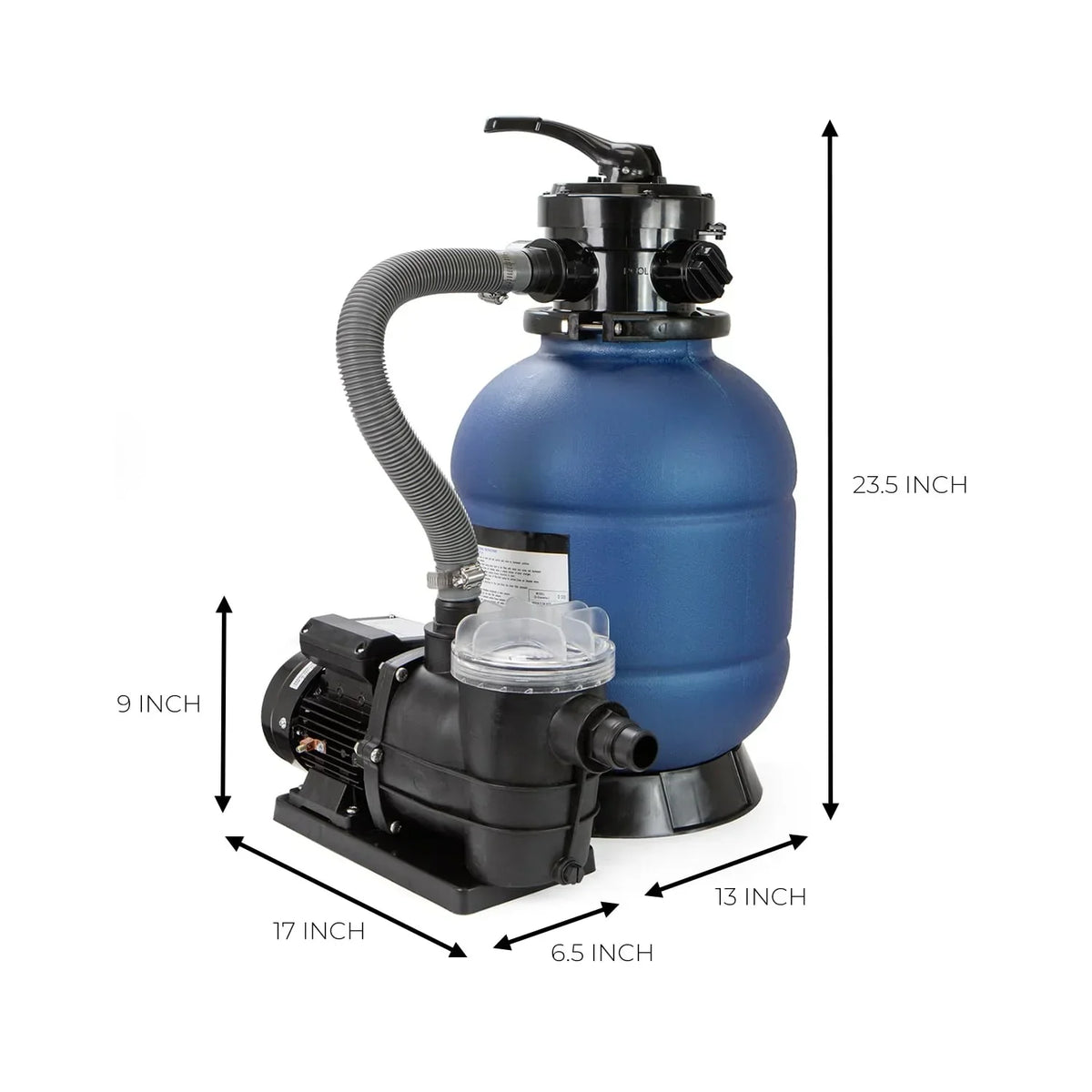 XtremepowerUS 13in Sand Filter Pool Pump 3/4HP