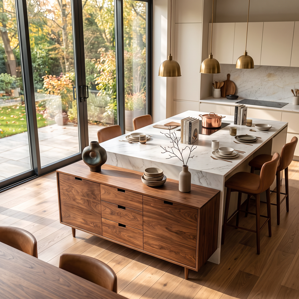 Contemporary Wooden Sideboard For Modern Living Room
