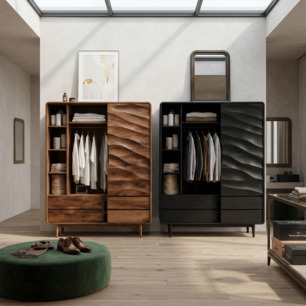Contemporary Wardrobe With Drawers And Shelf For Bedroom