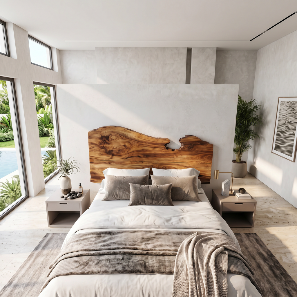 Contemporary Live Edge Headboard Wooden Bed Headboard For Bedroom - view 2