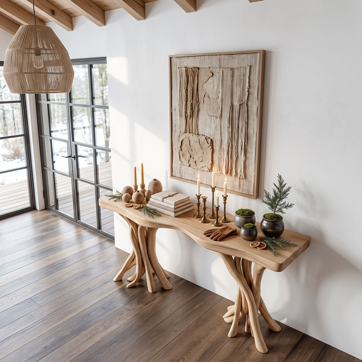 Driftwood Console Table Organic Wood Rustic Art Gift