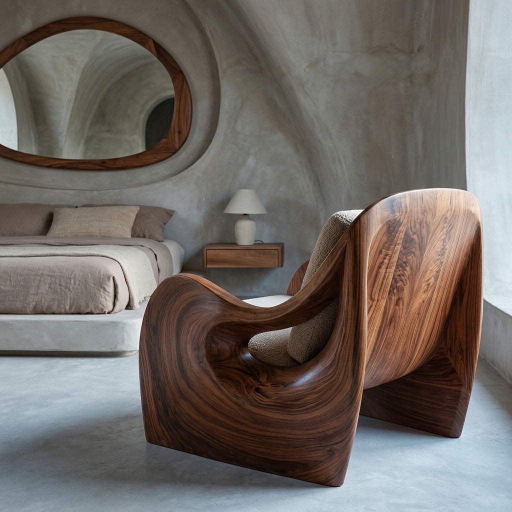 Elegant Natural Wood Chair For Modern Living Room