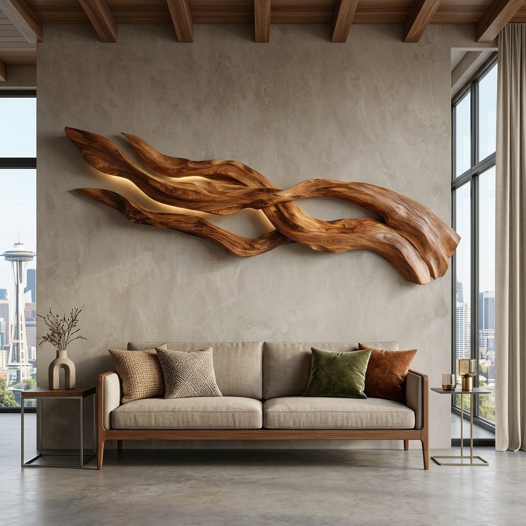 Contemporary Sculptural Wood Wall Art For Home Style