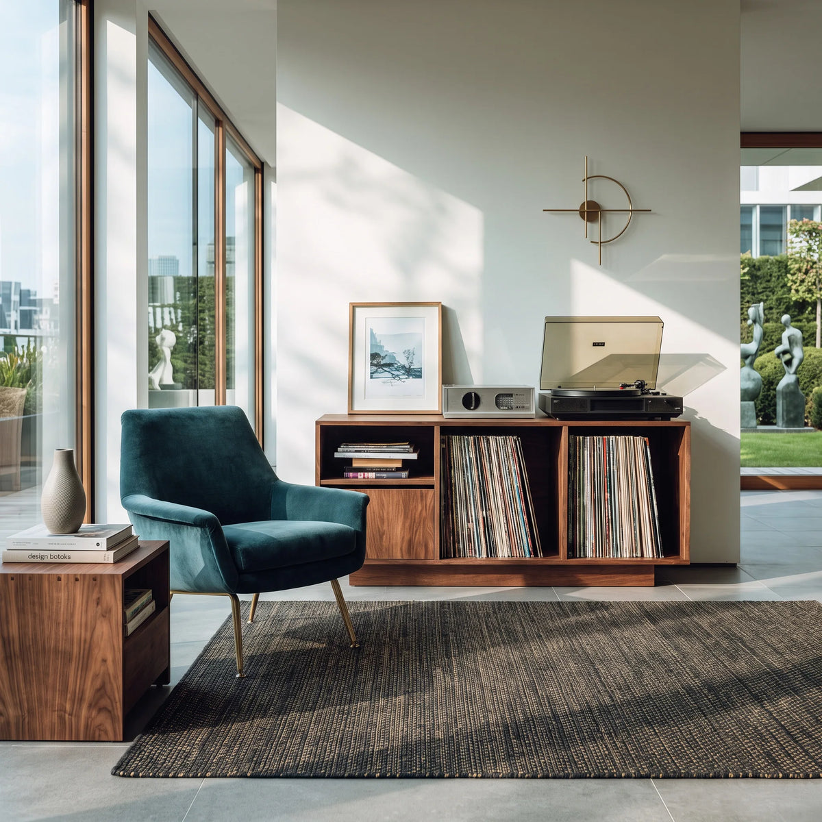 Contemporary Turntable Record Cabinet For Living Room