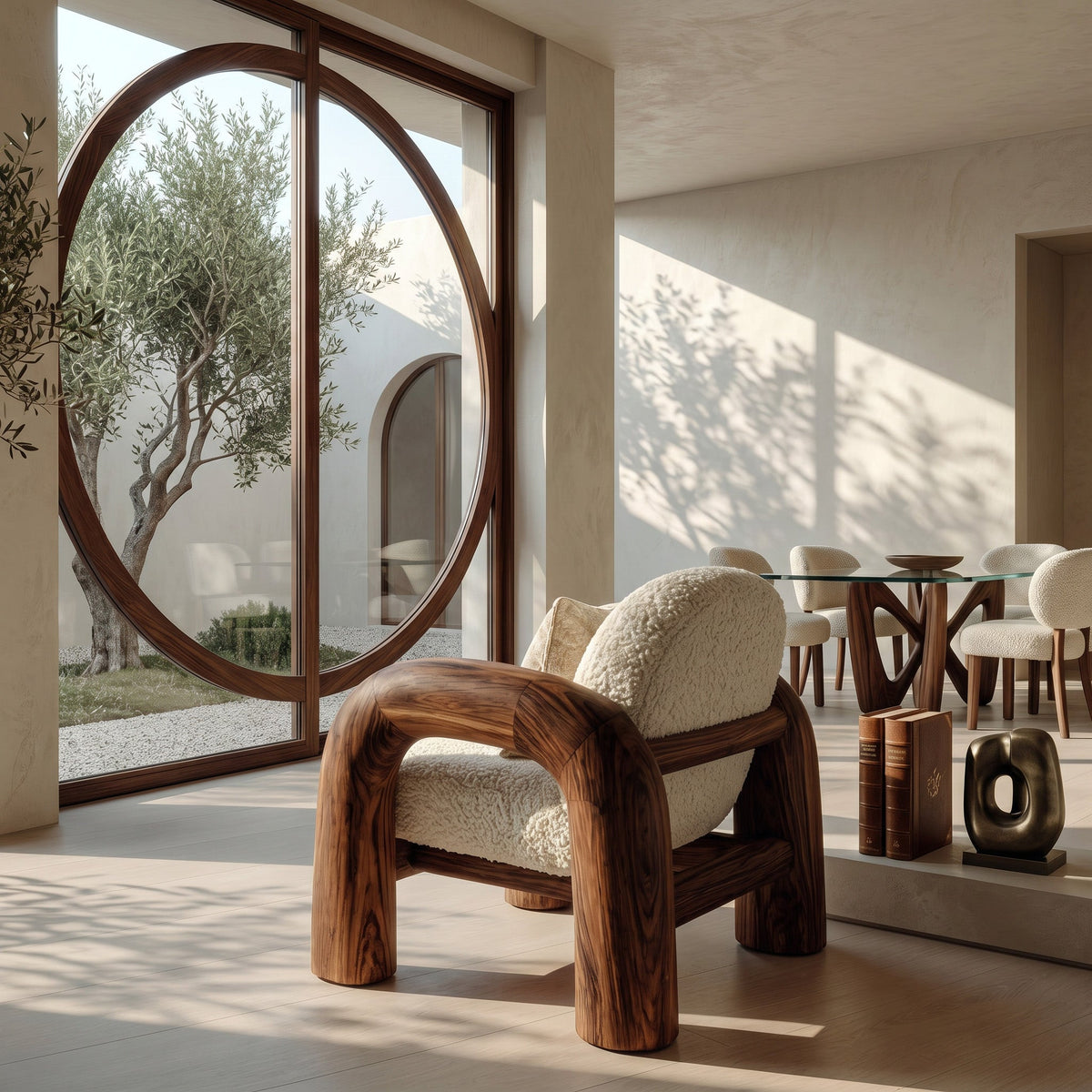 Contemporary Wooden Armchair For Reading Corner