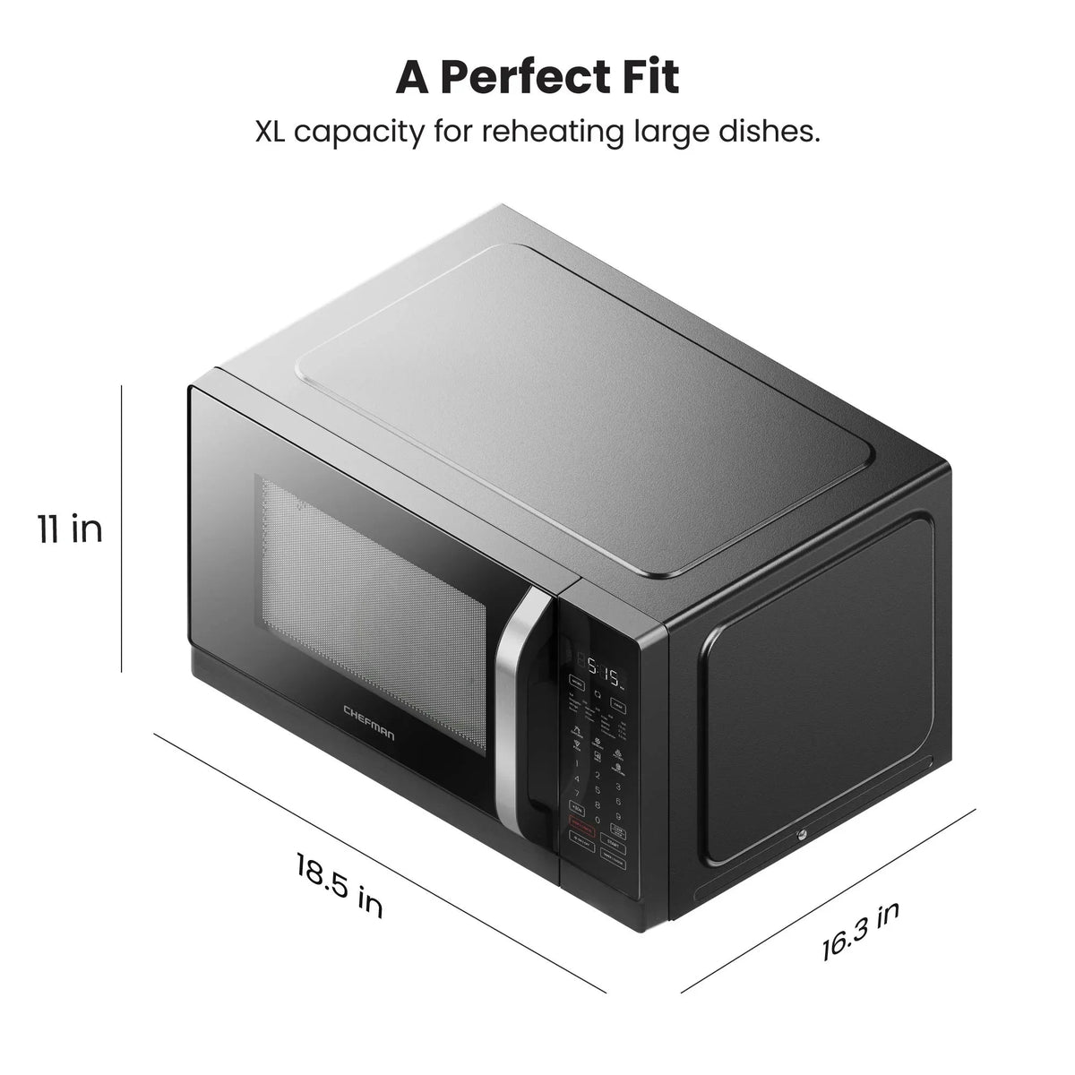 Chefman MicroCrisp 0.8 Cu. Ft. Microwave And Convection Oven 1800W - Black - RJ55-MF-8