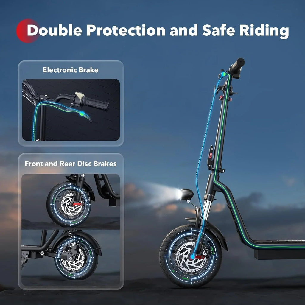 iScooter Electric Scooter With Seat, 500W, 21 Miles, 15.6 mph - i12