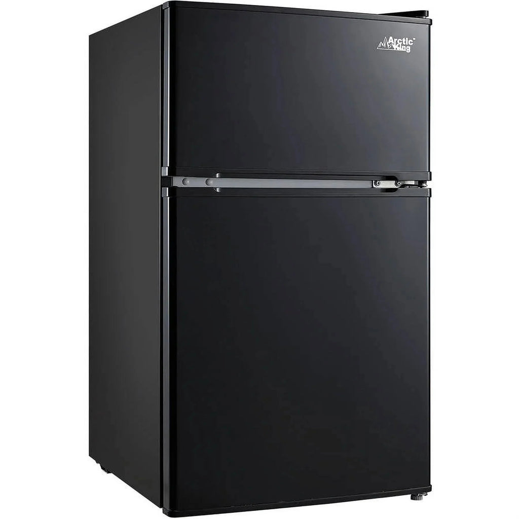 Arctic King Two-Door Mini Fridge With Freezer, 3.2 Cu. Ft., Stainless Steel