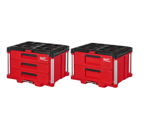 Milwaukee PACKOUT 22 in. 3-Drawer And 2-Drawer Tool Box - 48-22-8443-8442