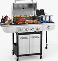 COWSAR 4-Burner Propane Gas Grill With Stainless Steel Burners, 44,000 BTU - 50.79in D x 21.65in W x 46.06in H