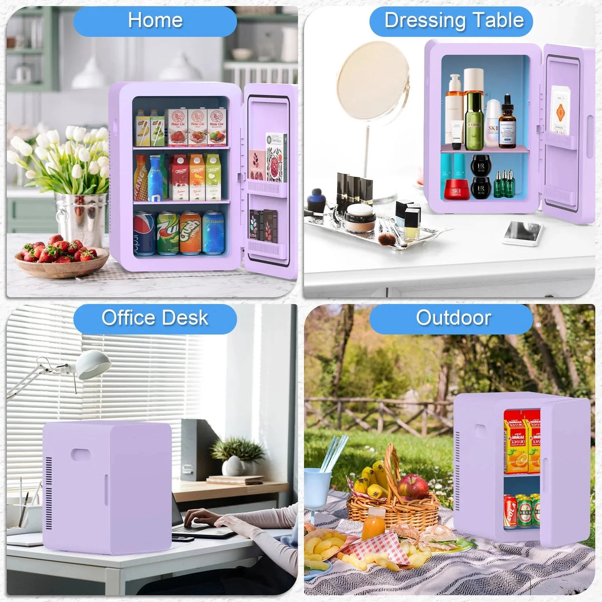 Advwin 22L Compact Mini Fridge Cooler and Warmer - Purple