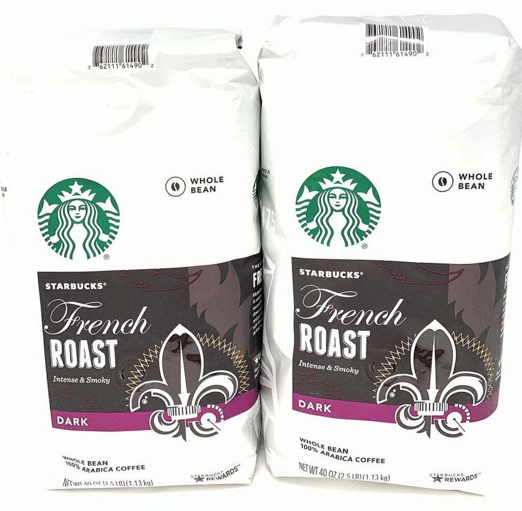 Starbucks French Roast Whole Bean Coffee 80 Oz - 2 x 40 Oz Packs