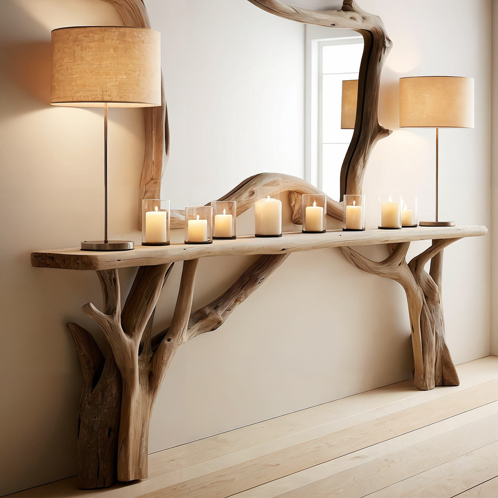 Decorative Wooden Floating Edge Entryway Table - view 2