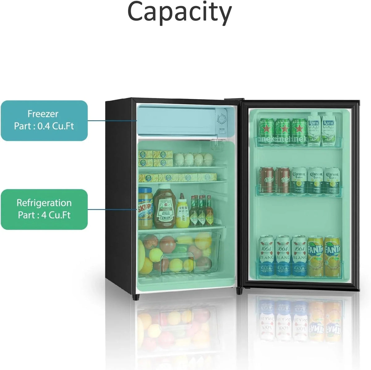 Kcpolre Mini Fridge With Freezer, 3.1 Cu.Ft, Pink - JINXIN85B