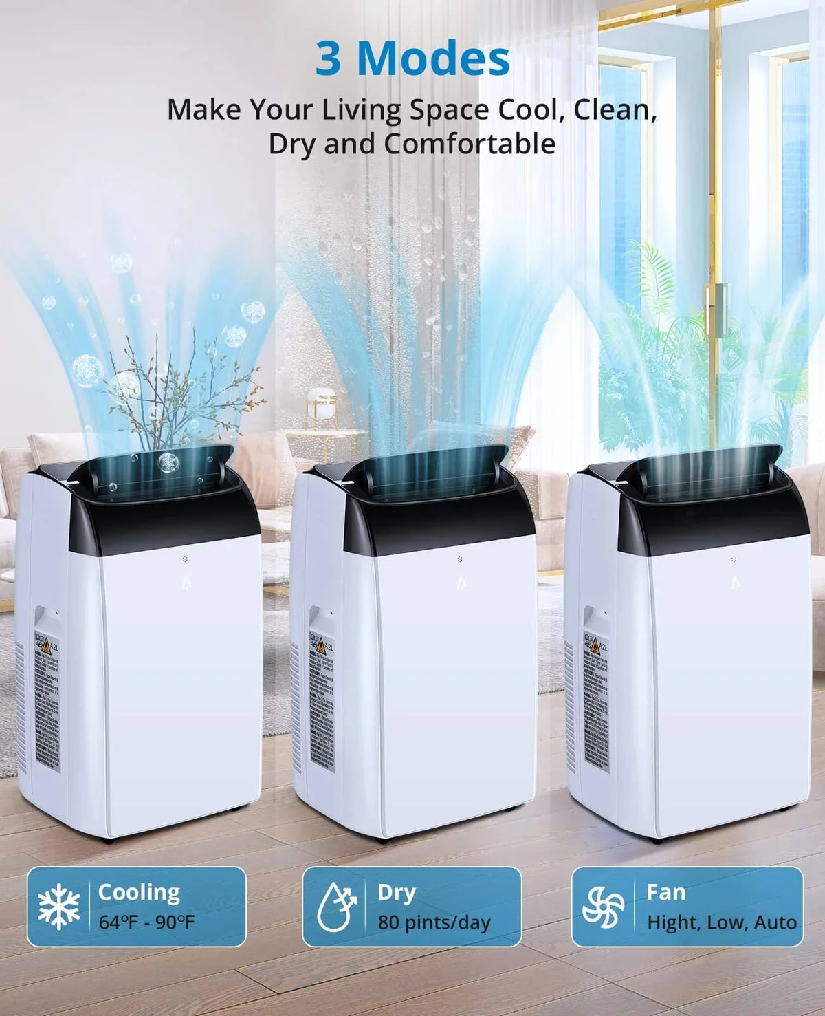 EastVita Portable Air Conditioner 10000 BTU With Remote Control And Window Kit