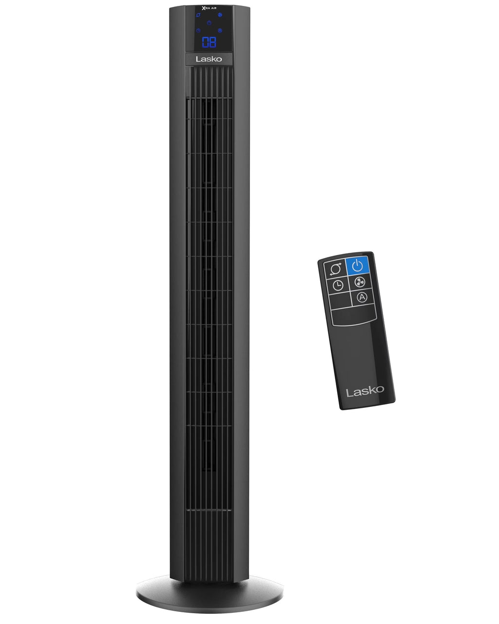 Lasko Xtra Air 48in 4-Speed Oscillating Remote Controlled Tower Fan, Black - T48336