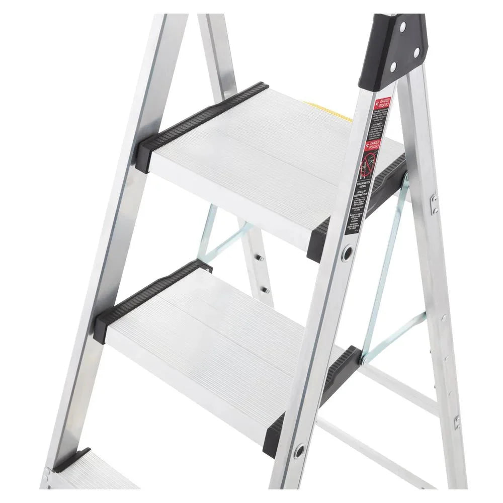 Gorilla Ladders Aluminum Dual Platform Heavy-Duty Ladder With Project Bucket, 5.5 ft, 300 lb Capacity - Multicolor