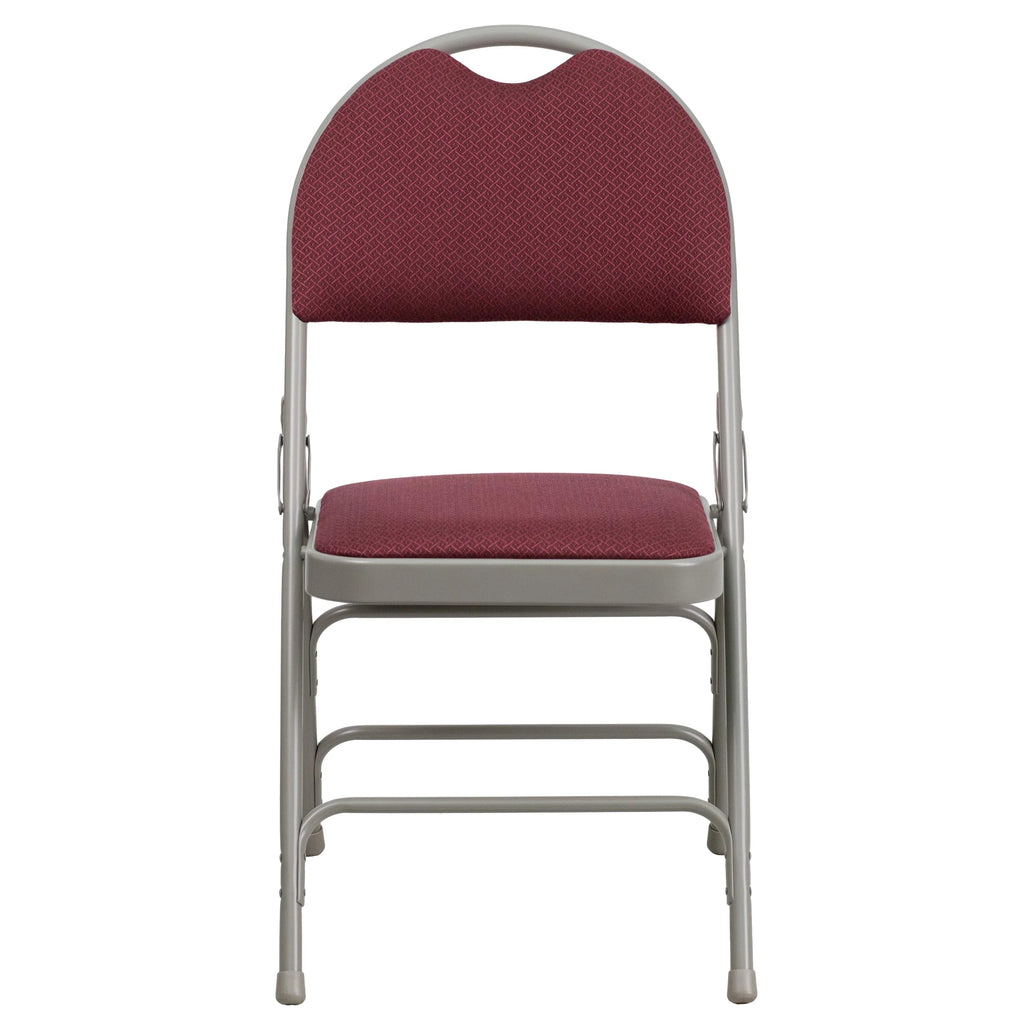 Flash Furniture HERCULES Series Triple-Braced Burgundy Fabric Metal Folding Chair