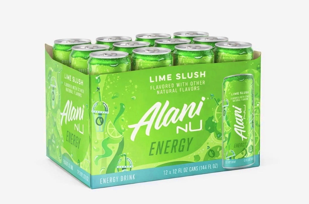 Energy Drink, Lime Slush Flavor, 12 Pack 12fl oz Cans, Sugar Free, Low Calories, 200mg Caffeine