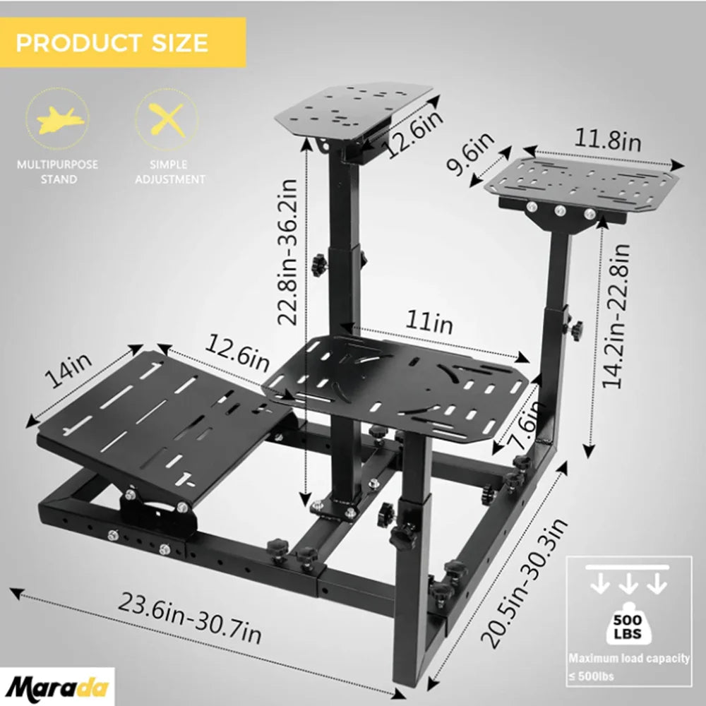 Marada Flight Simulator Cockpit Racing Steering Stand Adjustable Fit For Thrustmaster HOTAS Warthog