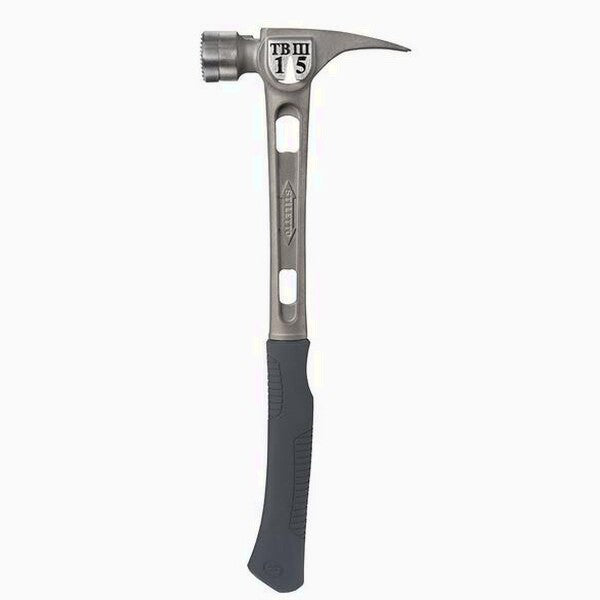 Stiletto 15 oz Ti-Bone III Titanium Hammer With Milled Face Curved Handle - TB3MC