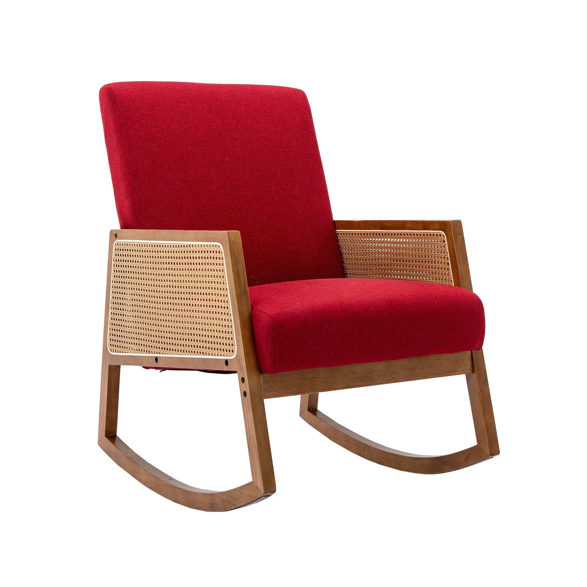 Upholstered Tall Back Gliding Rocking Armchair