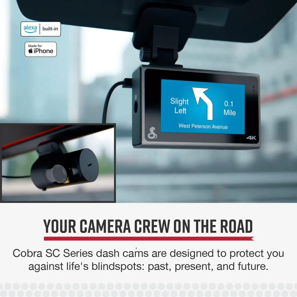 Cobra SC 400D Front And Rear Dash Camera With Kober 2.5A Micro USB Hardwire Kit