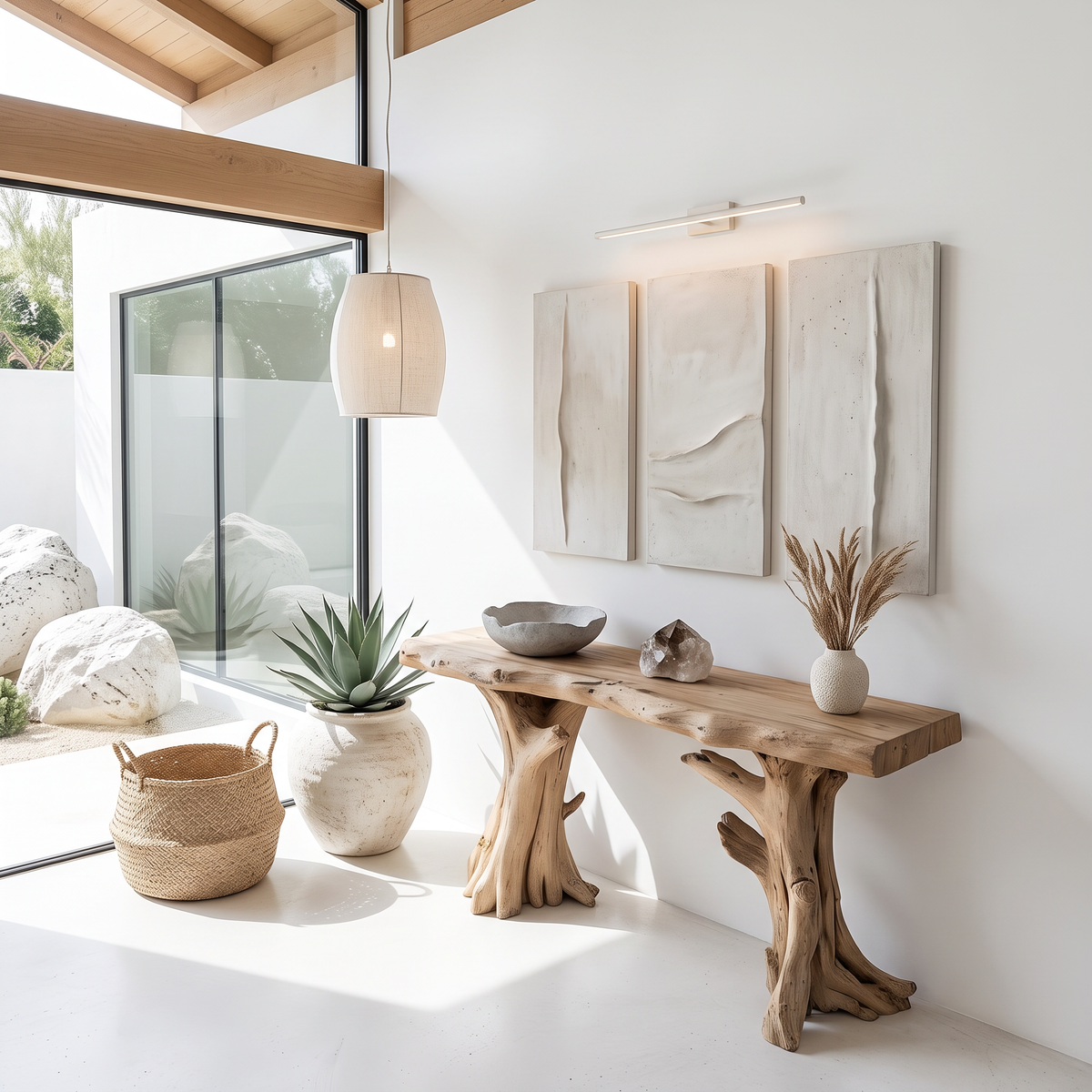 Coastal Driftwood Console Table Natural Tree Trunk Legs - view 2