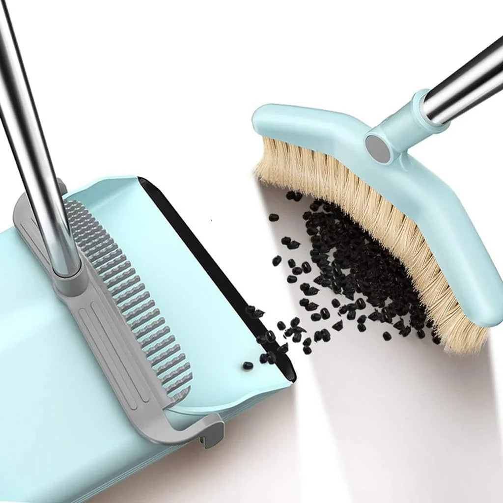 Long Handle Broom And Dustpan Set - W28cm x H77cm