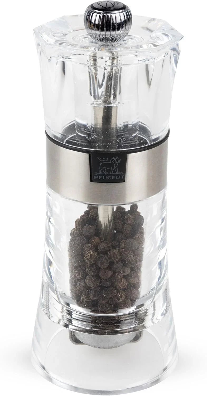 Salt And Pepper Grinding Set, 5.5-inch, Transparent Acrylic