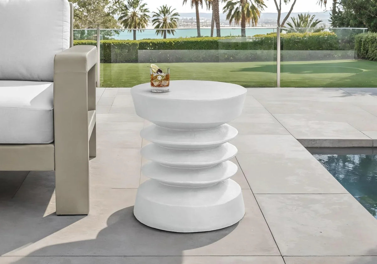 Special Product I Wall-Mounted Round Coffee Table, White, 25 Inches High - 4153